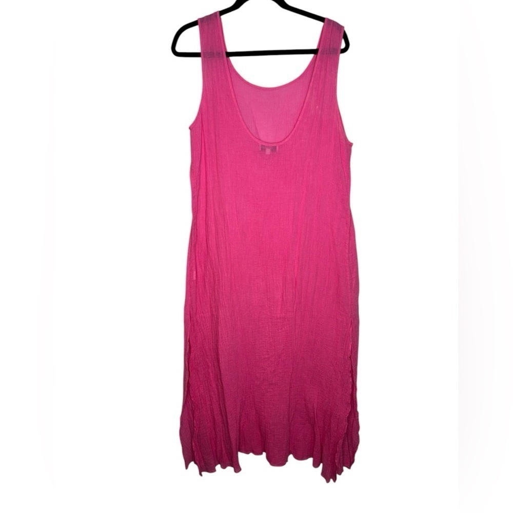 Miguelina Honeymoon Collection Barbie Pink Cotton Gauze Maxi Dress Size Large